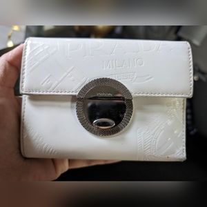 Prada White Wallet with Auth card included